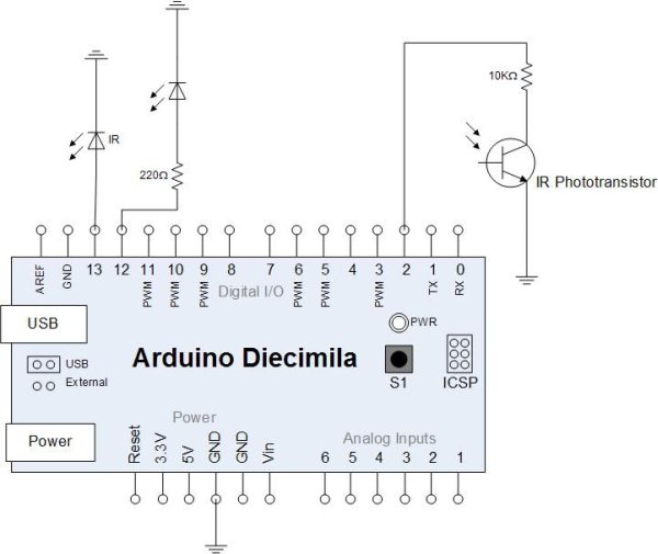 Arduino-Based Optical Tachometer schemetic