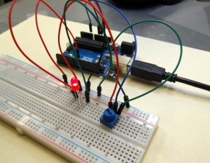 Arduino Circuit to Dim LED with Potentiometer