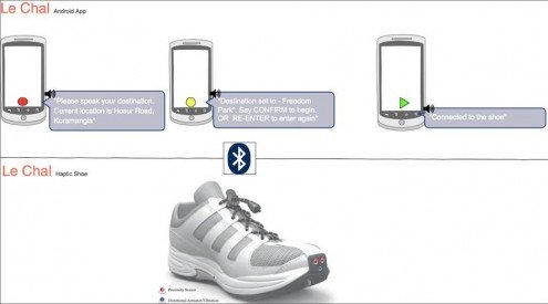 Arduino Lilypad powered shooes for the visually impaired