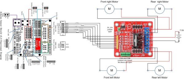 Arduino robot kit – Wiring Diagram schemetic
