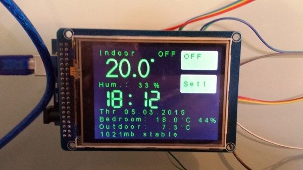 ESP8266 WiFi touch screen thermostat