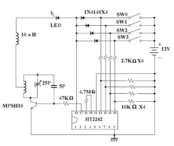 Use Arduino to Interface with a Remote Controlled Power Switch Schemetic