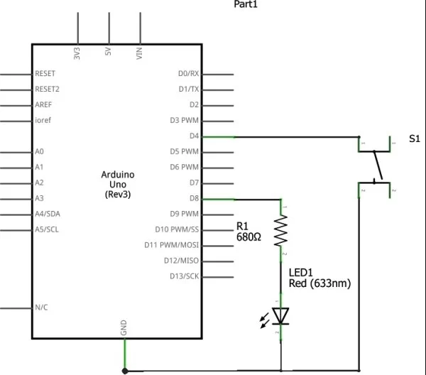 Using Push Button Switch with Arduino Uno
