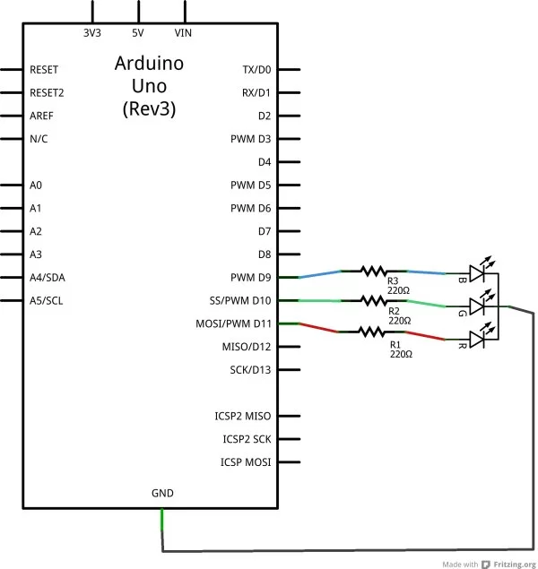Arduino LEDs Schematic