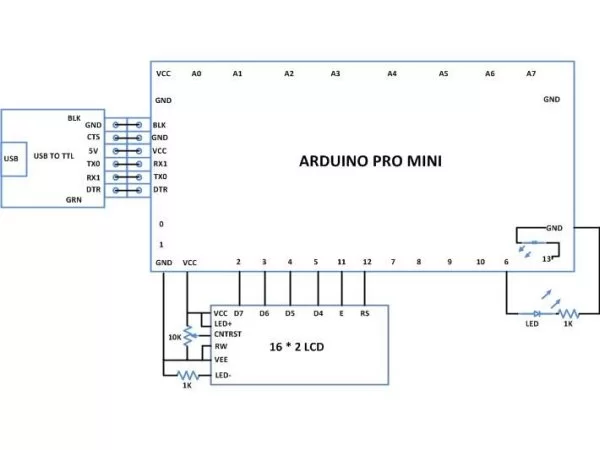 Generate Random Number using Arduino Schematic