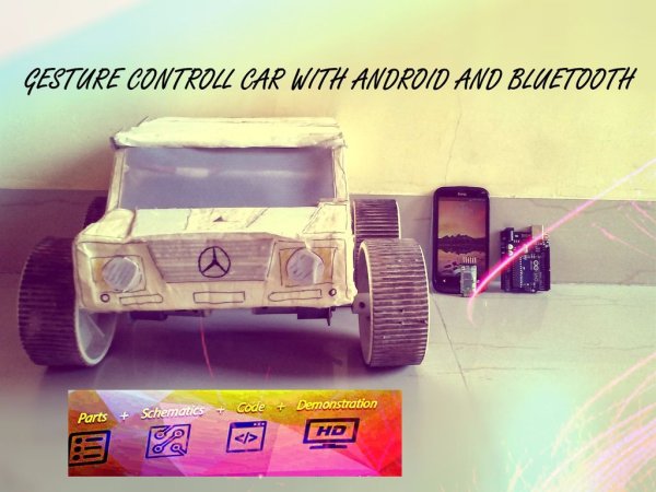Gesture control car(robot) with Arduino and Android(bluetooth)
