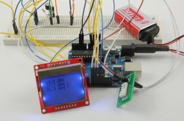 HSM-20G temperature & humidity analog sensor Nokia5110 LCD