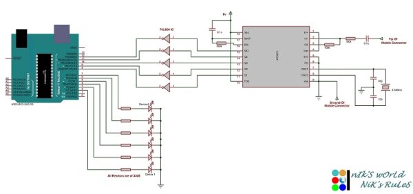 Mobile Controlled Automation Using Arduino Schematic