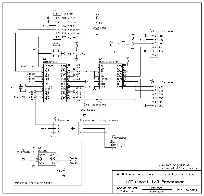The LCDuino-1 I O processor Schematic