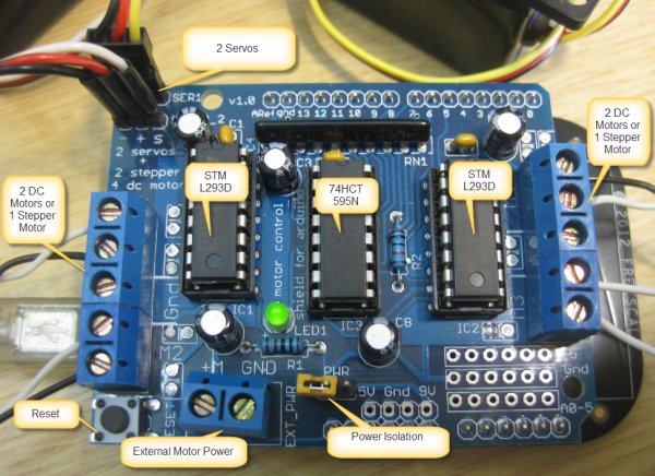 Tutorial Arduino Motor Stepper Servo Shield – Part 1 Servos Schematic