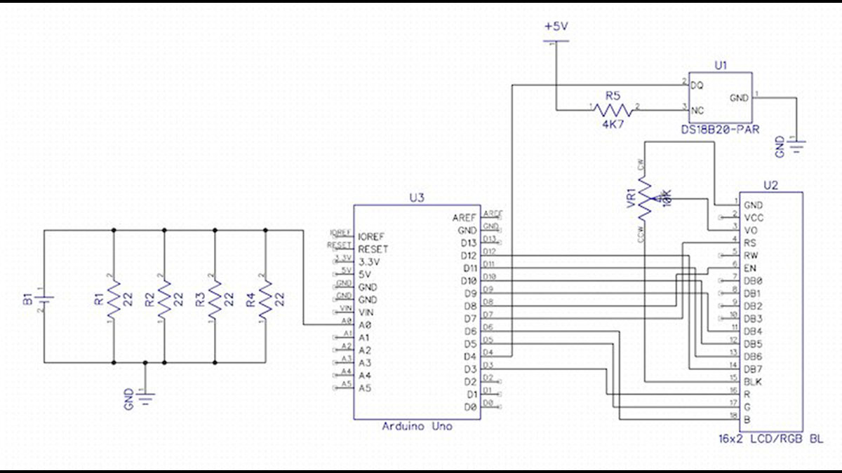 Arduino Measuring Battery Capacity schematic