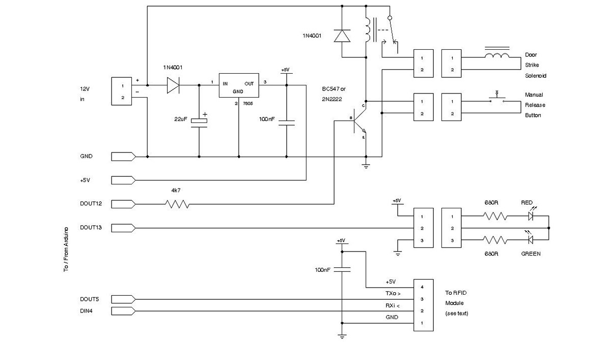 RFID Access Control Schematic