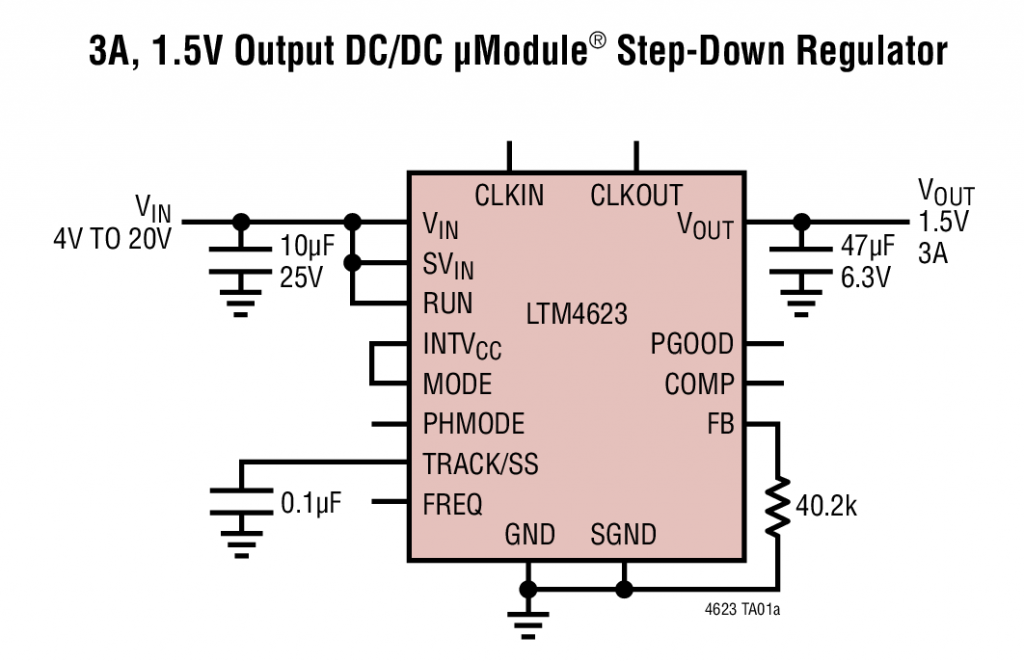 LTM4623 - Ultrathin 20VIN, 3A Step-Down DC/DC μModule (Power Module) Regulator
