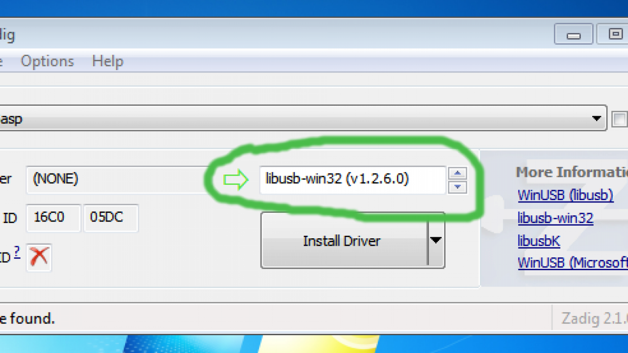 Libusb driver. Libusb-win32 devices. Zadig USB. LIBUSBK V3.0.7.0.