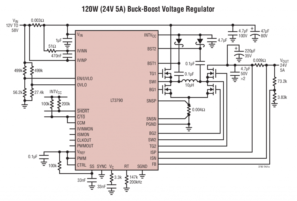 LT3790 – 60V Synchronous 4 Switch Buck Boost Controller