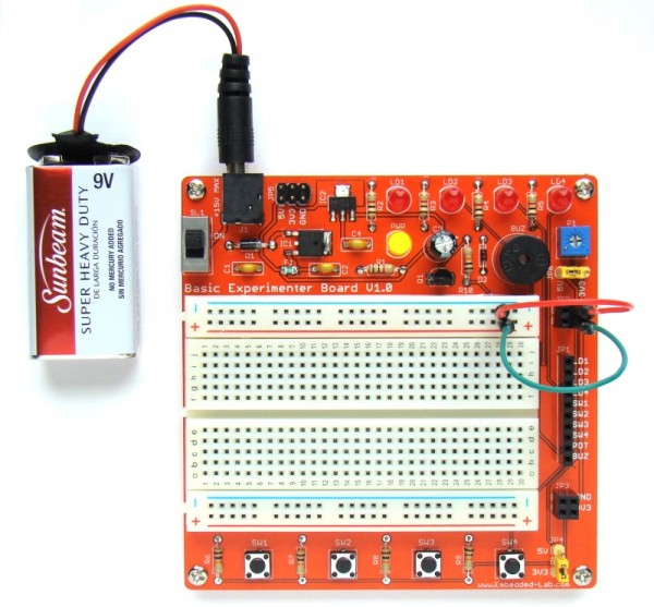 Basic Experimenter Board for easy prototyping of electronic circuits
