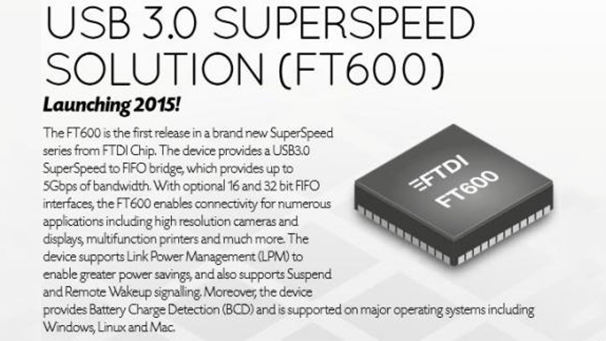 FT60x series SuperSpeed USB3