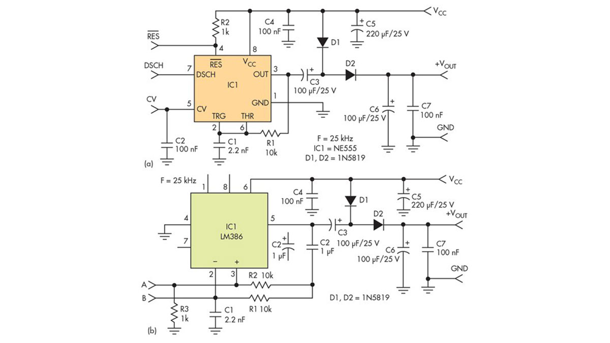 Comparing-the-NE555-Timer-and-LM386-Amplifier-as-Inductorless-DC-DC-Converters