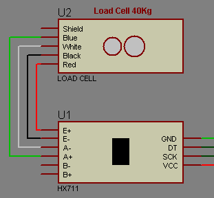 اتصالات بین ماژول Load-cell و HX711