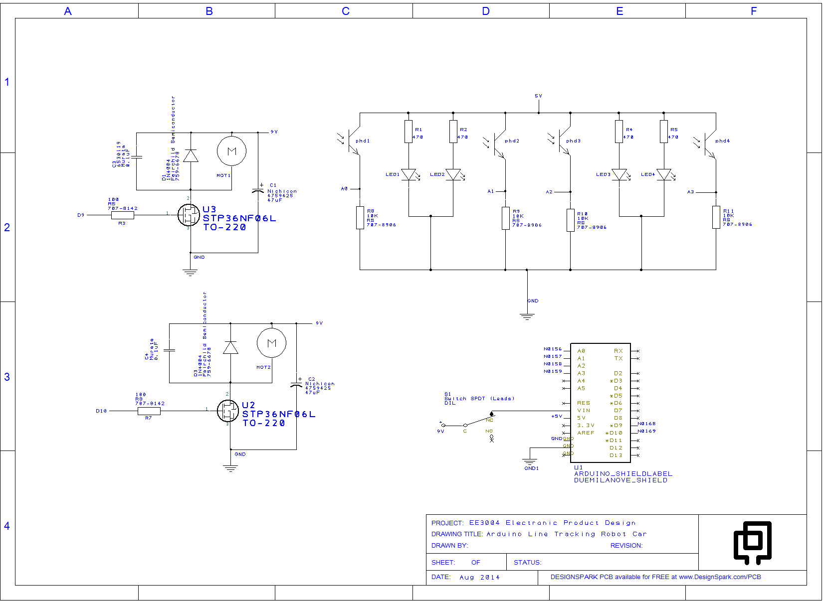 شماتیک- ماشین ربات ردیاب خط آردوینو