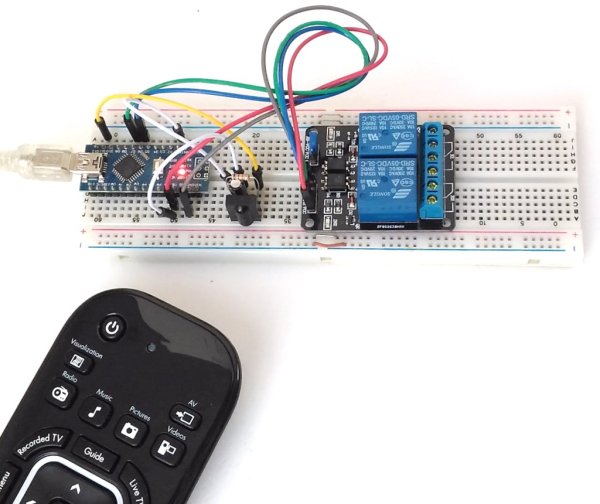 Controlling relay switches with an infrared remote