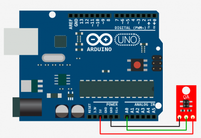 Schematic Line Sensing. QRE1113 Reflectance Sensor + Arduino