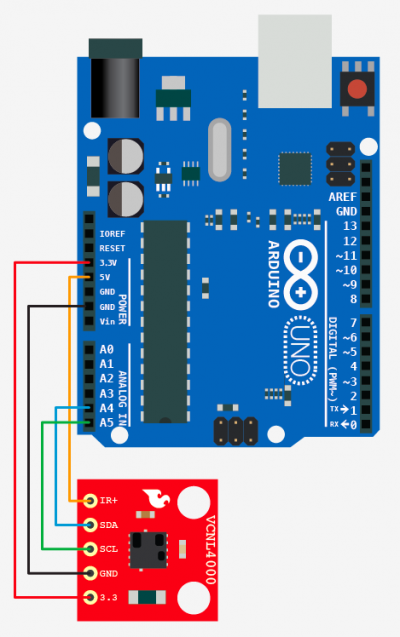 Schematic Proximity Sensing with the VCNL4000 + Arduino