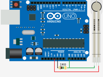 Schematic Sensing Weight With A Flexiforce + Arduino