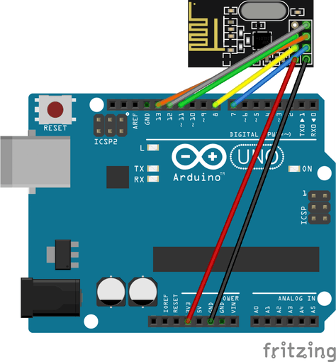 Schematic nRF24L01+ with ATtiny85 3 Pins