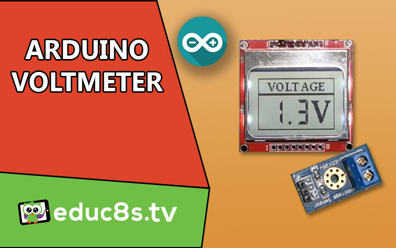 Schematic DIY Voltmeter with Arduino and a Nokia 5110 Display