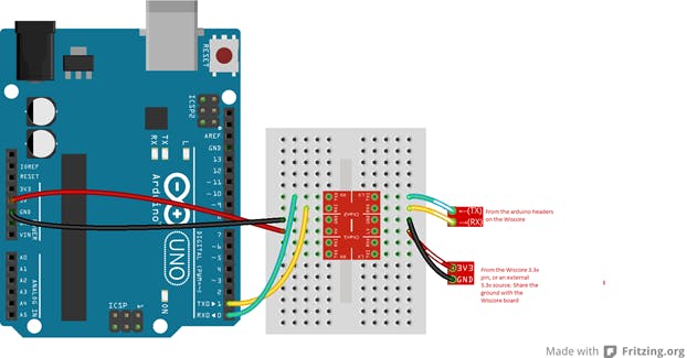 Schematic Integrating Wiscore Alexa EVK and Arduino via Serial Port