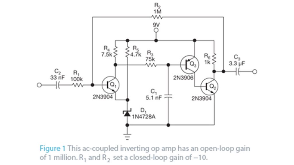 Build-an-op-amp-with-three-discrete-transistors