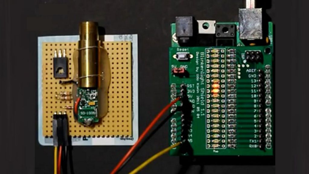 Create laser range finder using arduino