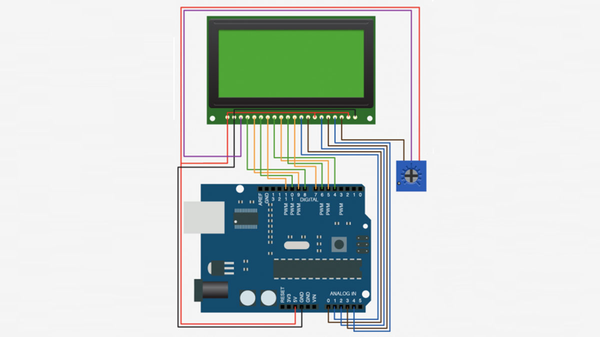 Schematic Quickly KS0108B Graphic LCD 128×64 + Arduino