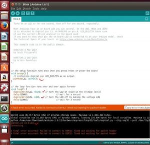 downloading of the bin into the ESP32 via Arduino IDE