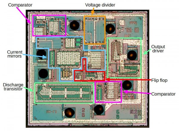 Reverse engineering the popular 555 timer chip