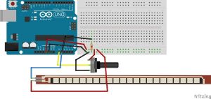 Arduino based Angry Bird Game Controller using Flex Sensor and Potentiometer schematic