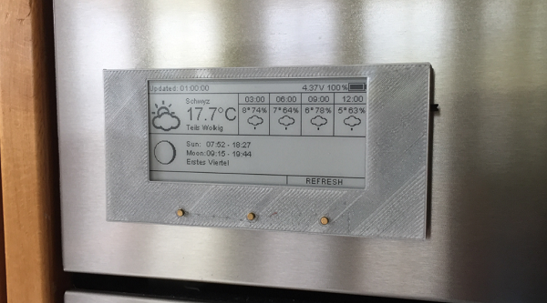 ESP8266 based e paper WiFi weather station