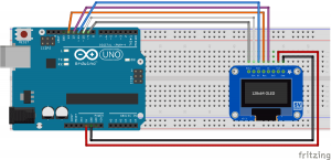 Interfacing SSD1306 OLED Display with Arduino schematic