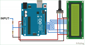 Simple Arduino Digital Voltmeter schematic