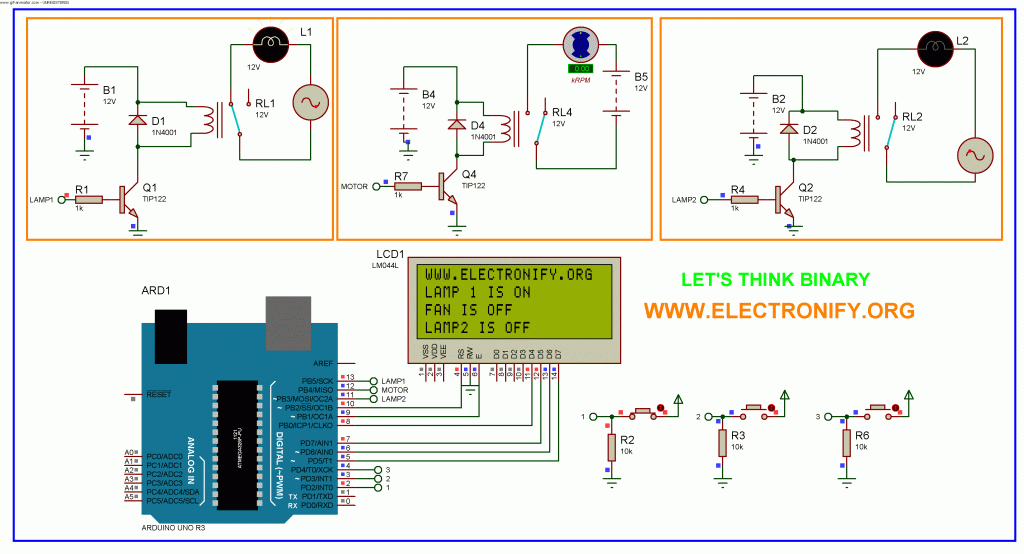 Make Arduino Based Home Automation Part-1 Using ARDUINO UNO R3 WIRE-LESS-HOME-AUTOMATION-PART-1 schematic diagram