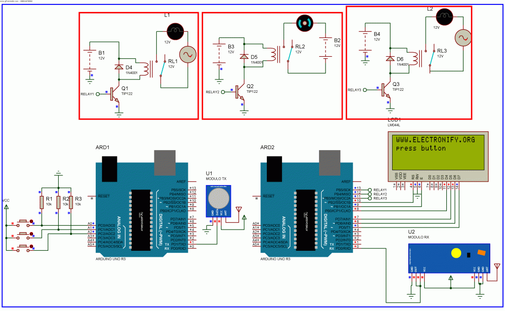 Make Arduino Based Home Automation Part-2 (wireless) Using ARDUINO UNO R3 schematic diagram