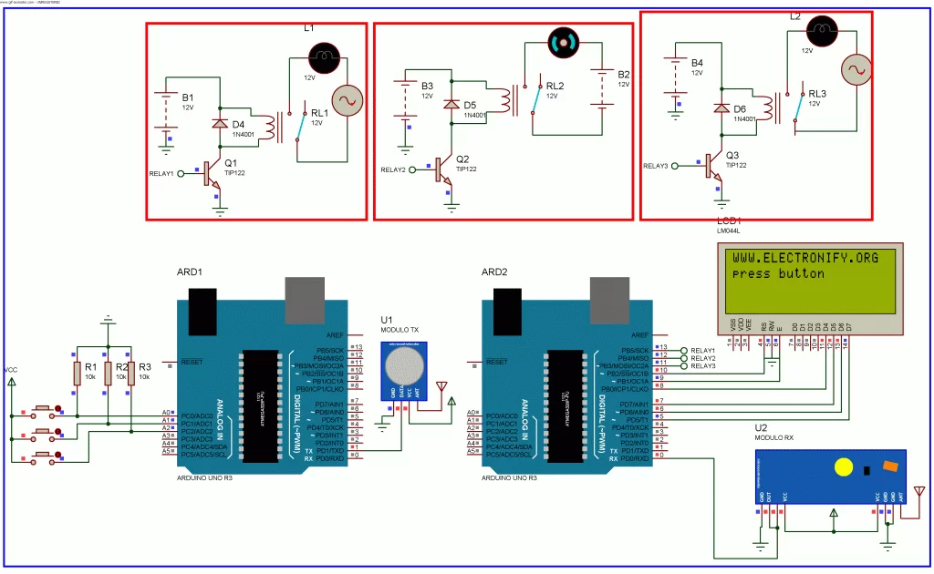 Make Arduino Based Home Automation Part 2 wireless Using ARDUINO UNO R3 schematic diagram
