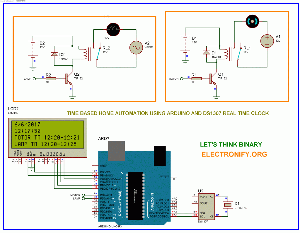 Real-Time Home Automation with Arduino Uno R3 and DS1307 RTc