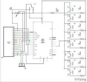 Arduino Based Piano with Recording and Replay schematics
