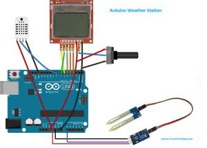 DIY Arduino Weather Station using Nokia Display schematics