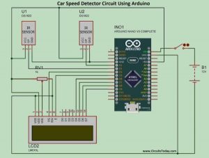 Project Car Speed Detector Using Arduino schematics