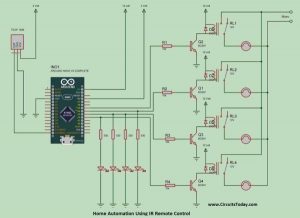 Project Home Automation Using IR Remote Control schematics