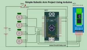 Simple Robotic Arm Project Using Arduino schematics