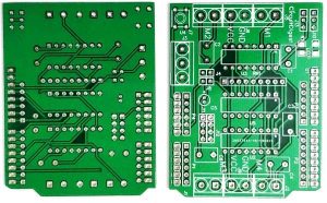 DIY-Arduino-Motor-Driver-Shield-PCB-front-and-back-view